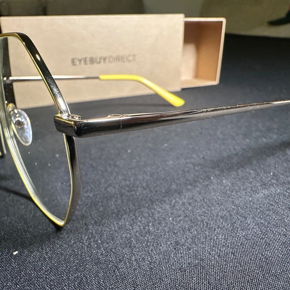 EyebuyDirect Altar Glasses Frames 54-19-145 C2‎ Yellow Metal Octagon Silver